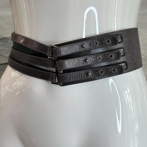 Marc Cain Leather Triple Strap Wide Waist Cincher - Picture 3 of 14